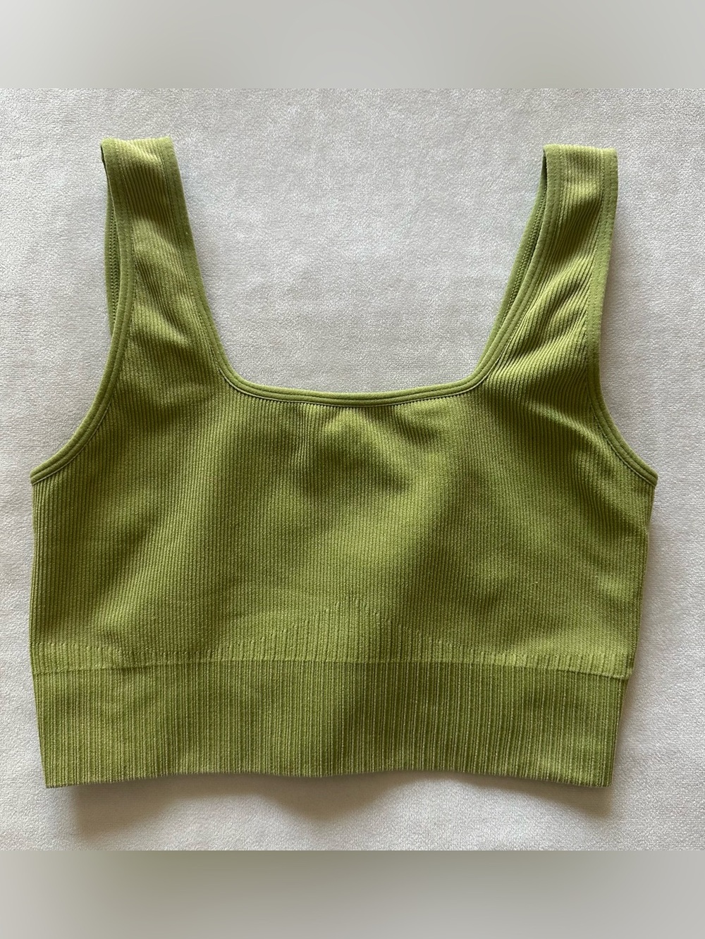 joylab avocado green ribbed nylon sports bra / size medium